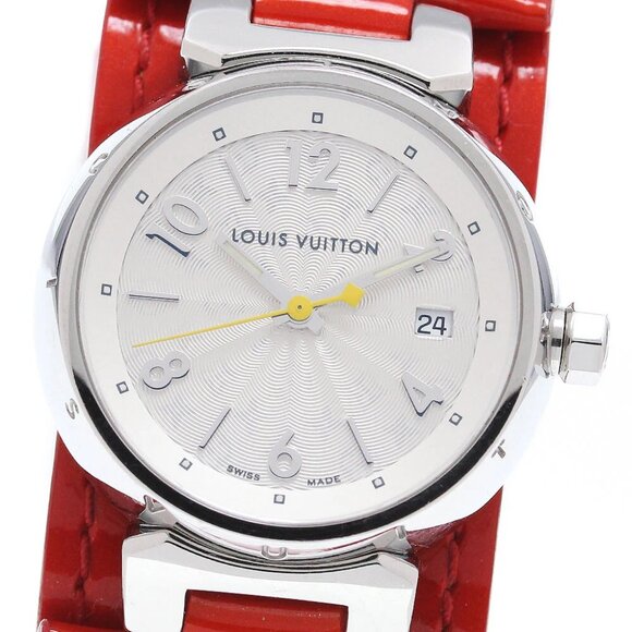 LOUIS VUITTON Tambour Q121K Date Silver Dial Quartz Ladies Watch - Picture 1 of 6